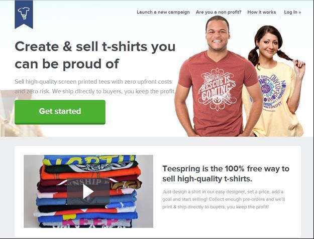 This company is called Teespring and the novelty item I am referring to is T-Shirts.