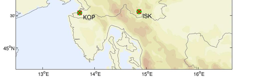 maximum forecast (SF) KOP urban, background NG urban, background OTL rural,background LJ urban, background ISK rural,