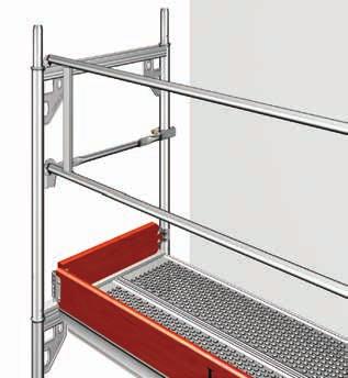 For fastening reasons, only } double guard rails can then be installed on the longitudinal side.