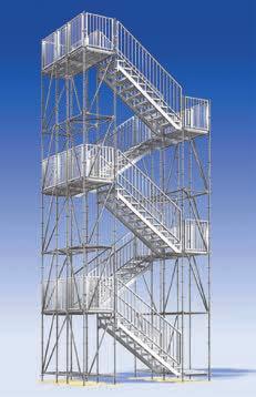 Pos. Description Dimensions 1 } U-starting stairway, 0.64 m wide, Aluminium 1.00 m high, Load-bearing cap. 2.0 kn/m²; Step height 0.20 m 1.20 m high, Load-bearing cap. 2.0 kn/m²; Step height 0.20 m 2 } U-platform stairway 2.