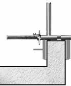 The Layher railing clamp satisfies these requirements for securing concrete floor slabs or fascias