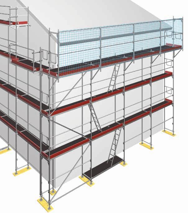 u The Layher SpeedyScaf System Simple frame scaffolding With just six basic elements and a few manual operations, this logically and safely erected scaffolding is speedy because it is assembled
