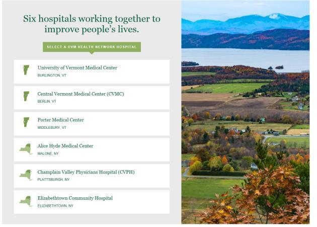 The University of Vermont Health Network Formed in 2011 Entities in the Health Network o Academic Medical Center o