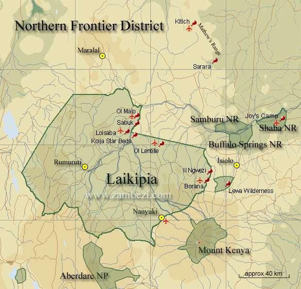 4.1 An exploration of land use and management that are compatible with cheetah and wild dog conservation, and those that are detrimental Case Study 1: Laikipia district (Kenya) Laikipia district in