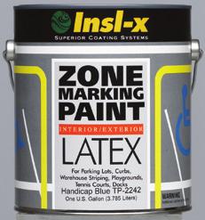 TRAFFIC PAINT Acrylic Latex Zone Paint [TP-22XX] A fast drying paint for marking traffic lanes on streets, highways, parking lots, warehouses and other areas where such marking is required.