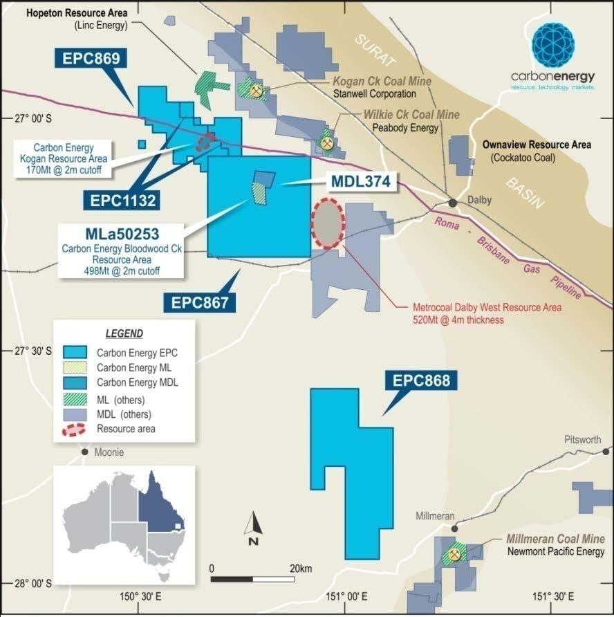 SURAT BASIN- COAL CNX is currently evaluating its coal reserves beyond the uses of UCG.