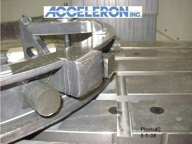 Prototype was partially machined to demonstrate the as machined surface condition and prepare for ultrasonic testing.
