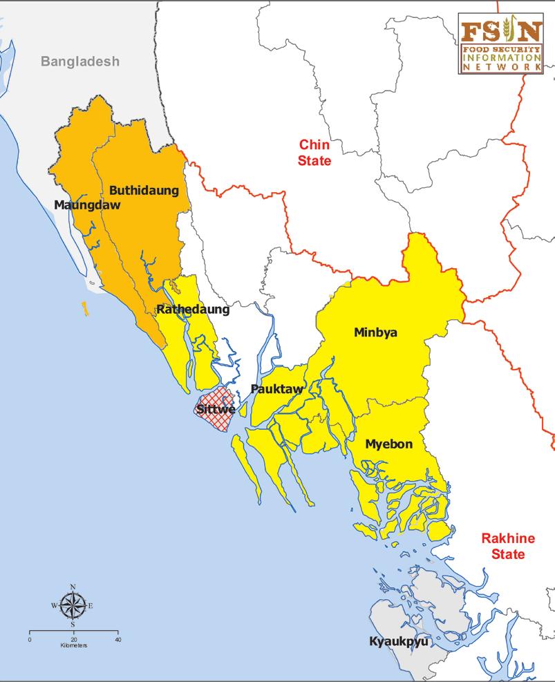 Food Security Monitoring Bulletin: Pre Monsoon 2013 FOOD SECURITY SITUATION BY AREA RAKHINE STATE Significant food insecurity was observed in northern Rakhine State, with both Maungdaw and Buthidaung