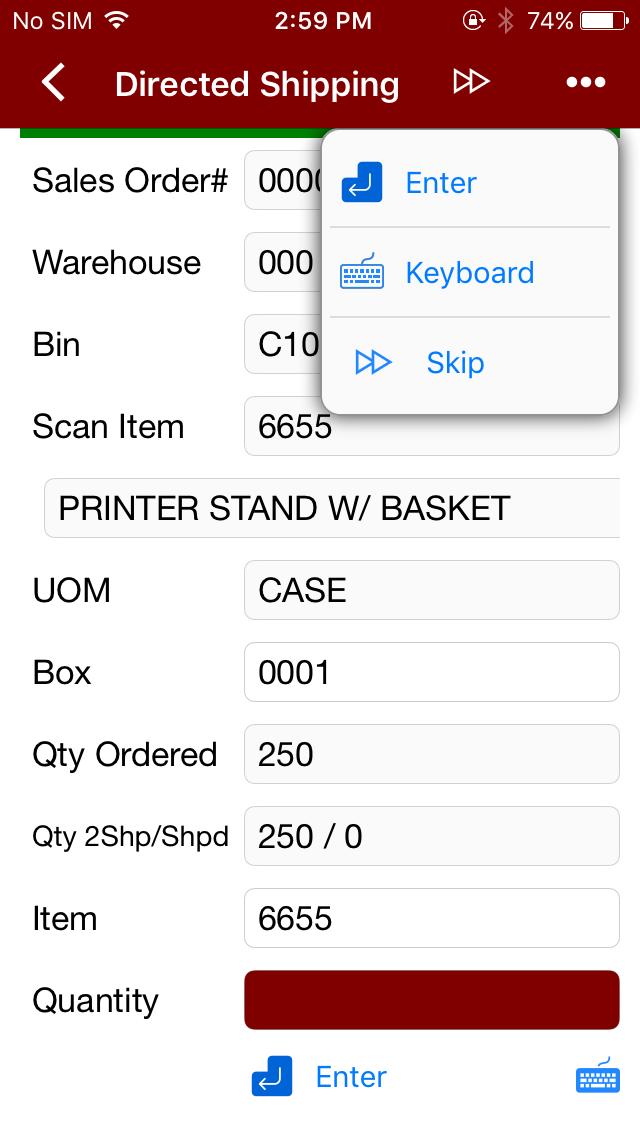 Quantity Prompt Scan or key in positive numeric quantity at the
