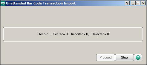 Sage Unattended Barcode Transaction Import: must be running for real time