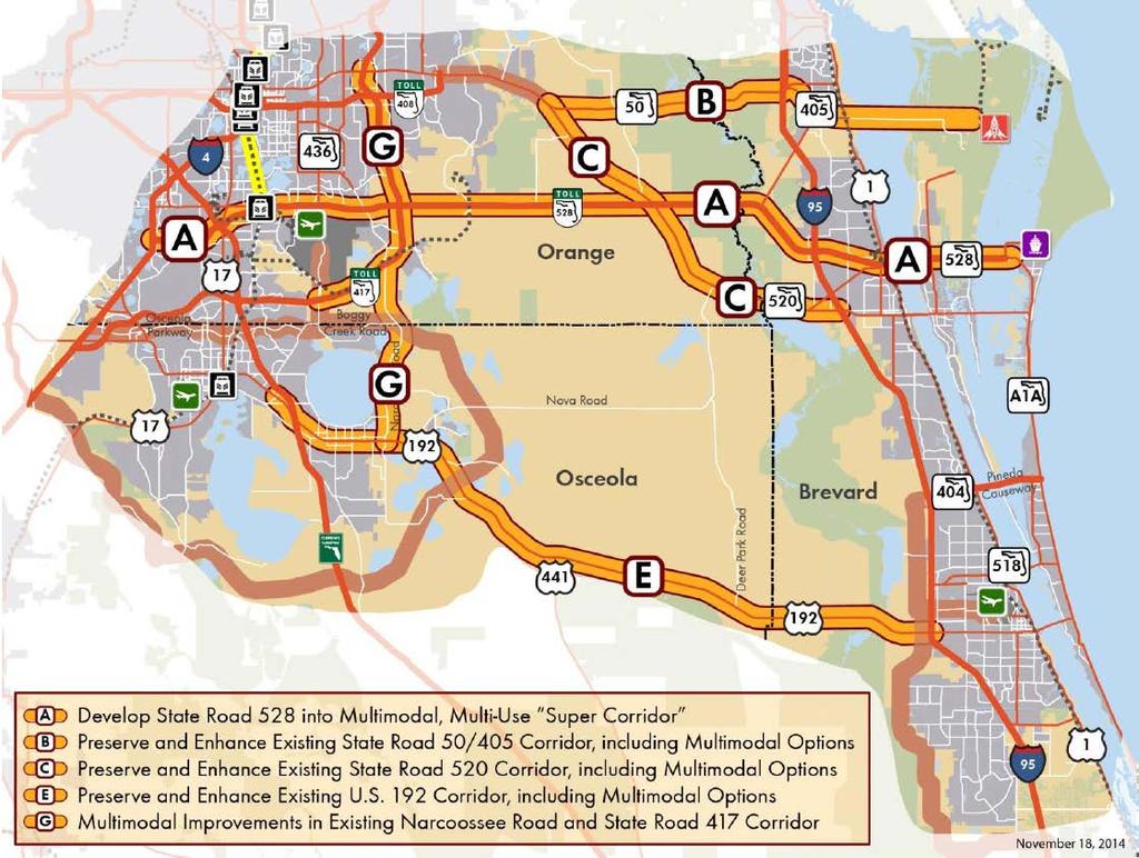 PROJECT HISTORY East Central Florida Corridor Task Force o Executive Order 13-319 o Evaluate and recommend future transportation corridors o