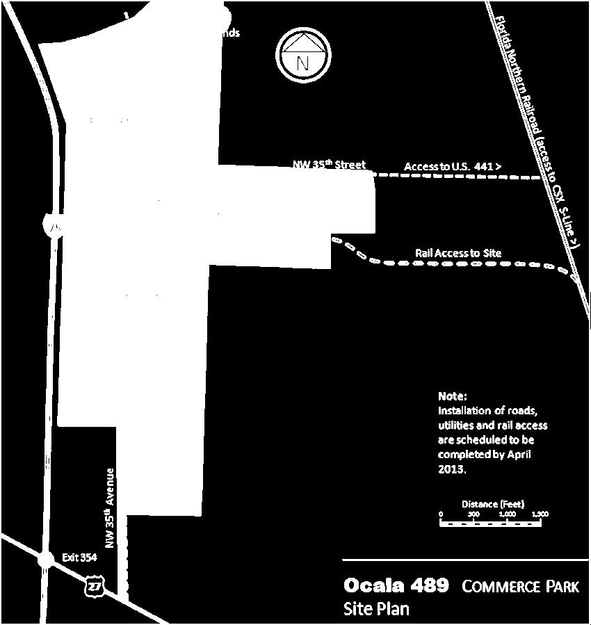 This location provides over 140,000 jobs and is of significance to economic development in the area. Figure 4-6: Ocala 489 Commerce Park Location and Site Plan Source: http://ocala489.