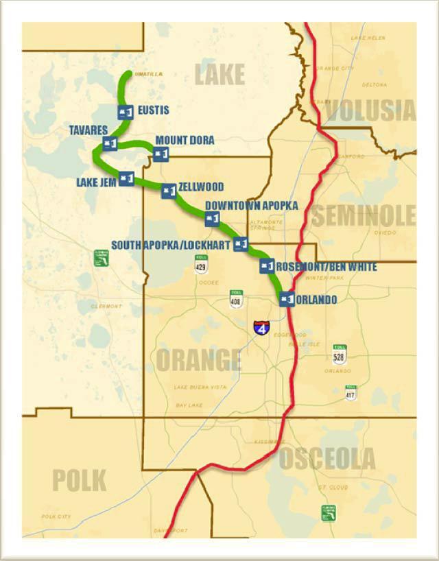 Chapter 5 Regional Capacity Focus With stops in Sebring, this service provides the only passenger rail service within the designated rural areas of critical economic concern (RACEC) in the US 27