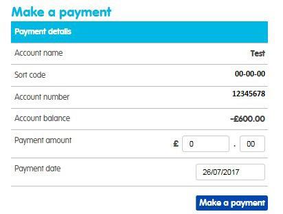 If you d like to make a payment but you haven t yet set up a Direct Debit, we ll ask you to complete a Direct Debit mandate and return it to us along with evidence of the bank account.