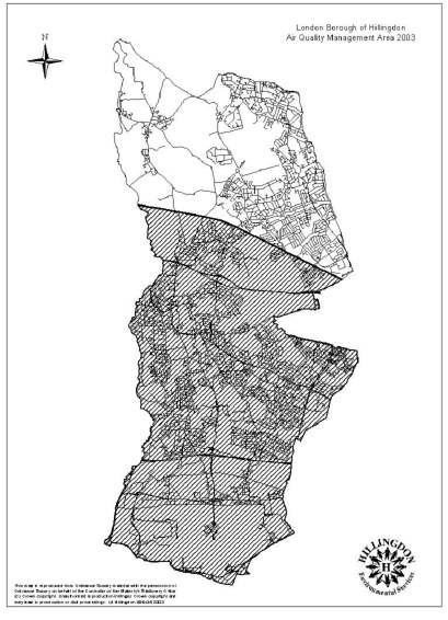 AEAT/ENV/R/2220 Figure 1 shows the AQMA in the London Borough of Hillingdon Description: Area from the Chiltern-Marylebone