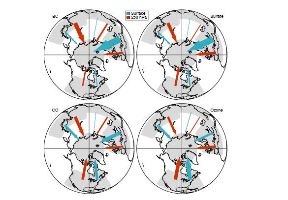 Relative importance of different regions to annual mean Arctic