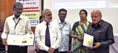 the NAARM MyStamp with Smt Mariamma Thomas, Director, Postal Services, Andhra Pradesh Postal Circle, Hyderabad and Dr S. Ayyappan.