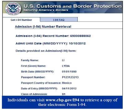 Question 10. Write the 11 digit number found on your I 94. You can retrieve your I-94 number and travel history from cbp.gov/i94. I-94 number Sample I-94 downloaded from cbp.gov/i94 Question #11.