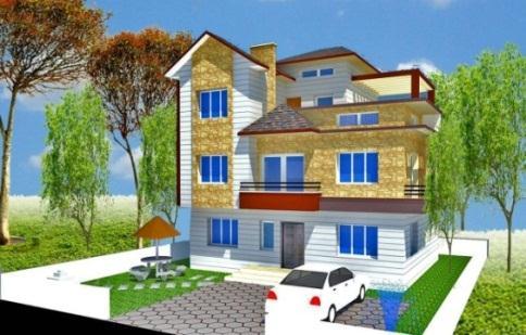 Passive Solar Building Design strategies for Pokhara Figure 12. Example of site plan in Pokhara. - Site Planning: compact planning with deciduous trees in East and west direction. human being.