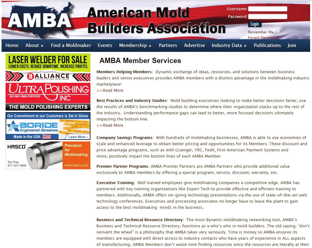 Averaging more than 25,000 page views and 4,000 unique site visitors per month, the AMBA website covers association and industry news and events, technical articles from, a complete listing of all