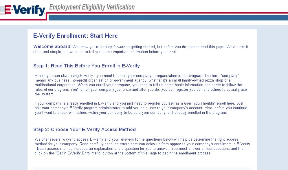 How to enroll E-Verify will ask questions