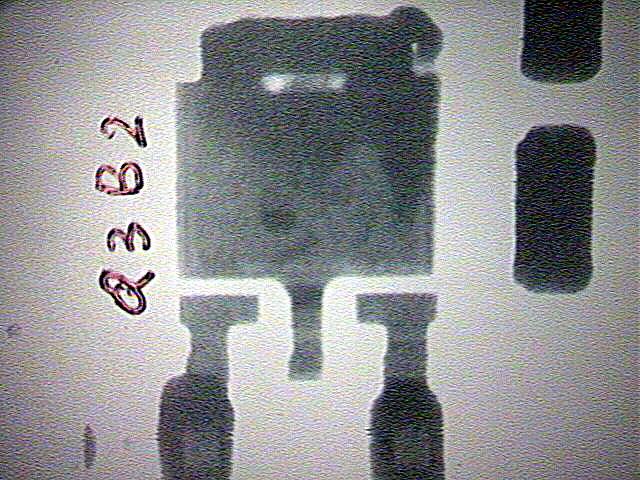 Suspect voided area i Sn-Pb solder X section plane Figure 2: X-ray image of FET component Q3B2 showing