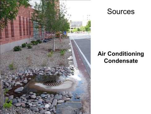 Condensation forms in association with air conditioning