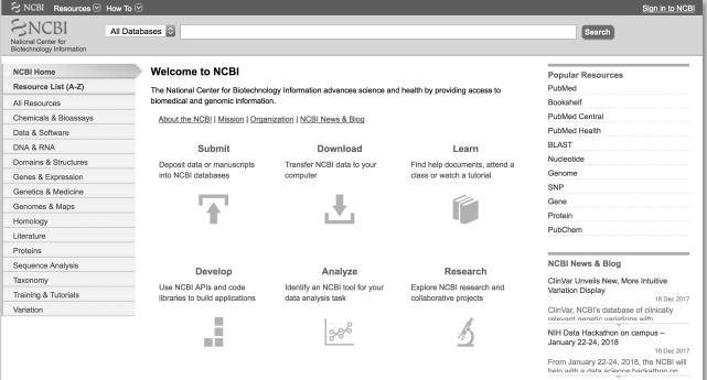 National Center for Biotechnology Information (NCBI) NCBI BLAST DEMO https://www.ncbi.nlm.nih.