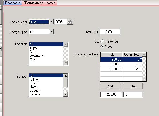 Getting Started (continued) Commission Levels The commissions that employees receive are set up in the Commission Levels screen. Commissions can be a percentage or a flat amount.