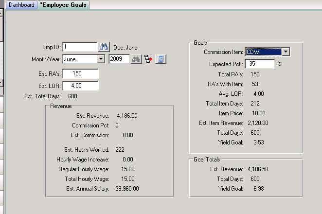 Performance Goal Percentage Groups If certain revenue goal percentages are used often, the Performance Goal Percentage Groups screen makes it easy to apply pre-packaged goals to employees.