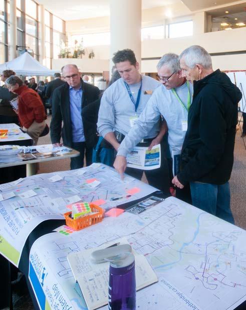 Community Engagement Key Engagement Highlights Participated in two 100K Day Open Houses. Met with Transit Advisory Committee and City Community Design Committee.