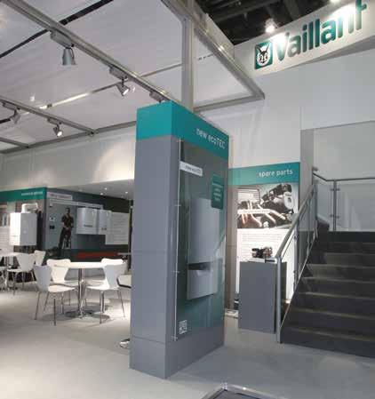 VAILLANT EXHIBITION STAND Delivering a succinct and streamlined design to win a competitive tender process, Exhibit 3sixty won the opportunity to collaborate with Vaillant to create and deliver an