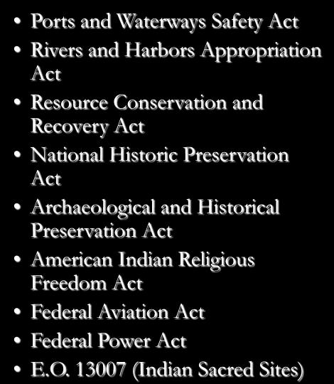 Act National Historic Preservation Act Archaeological and Historical Preservation Act