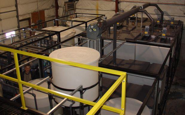 This pilot plant was coupled to SX Kinetics laboratory solvent extraction pilot plant for an integrated leaching / solvent extraction /