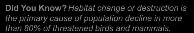 biodiversity loss Organisms, adapted to their habitat, decline in population when