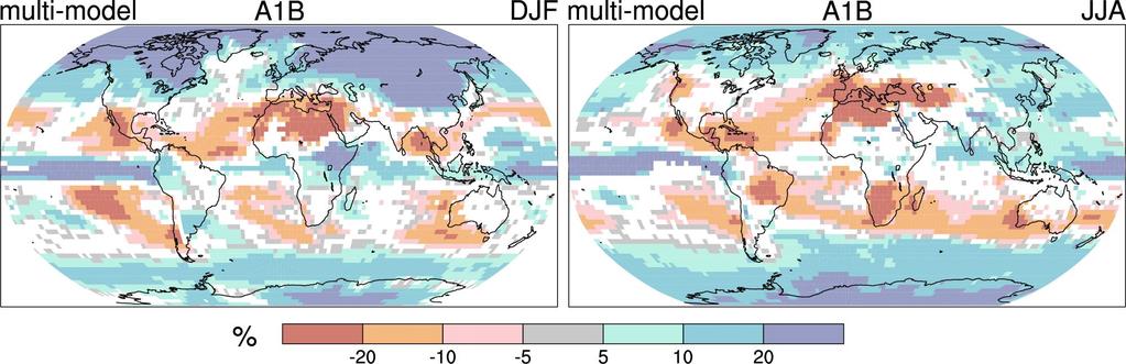 Projected Patterns of Precipitation Change 2090-2100 Precipitation increases very likely in high latitudes Decreases