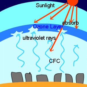 Ozone Depletion Ozone layer is used to prevent harmful UV light from entering the atmosphere