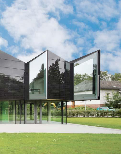 Major project: Transparent films can also be laminated between window panes.
