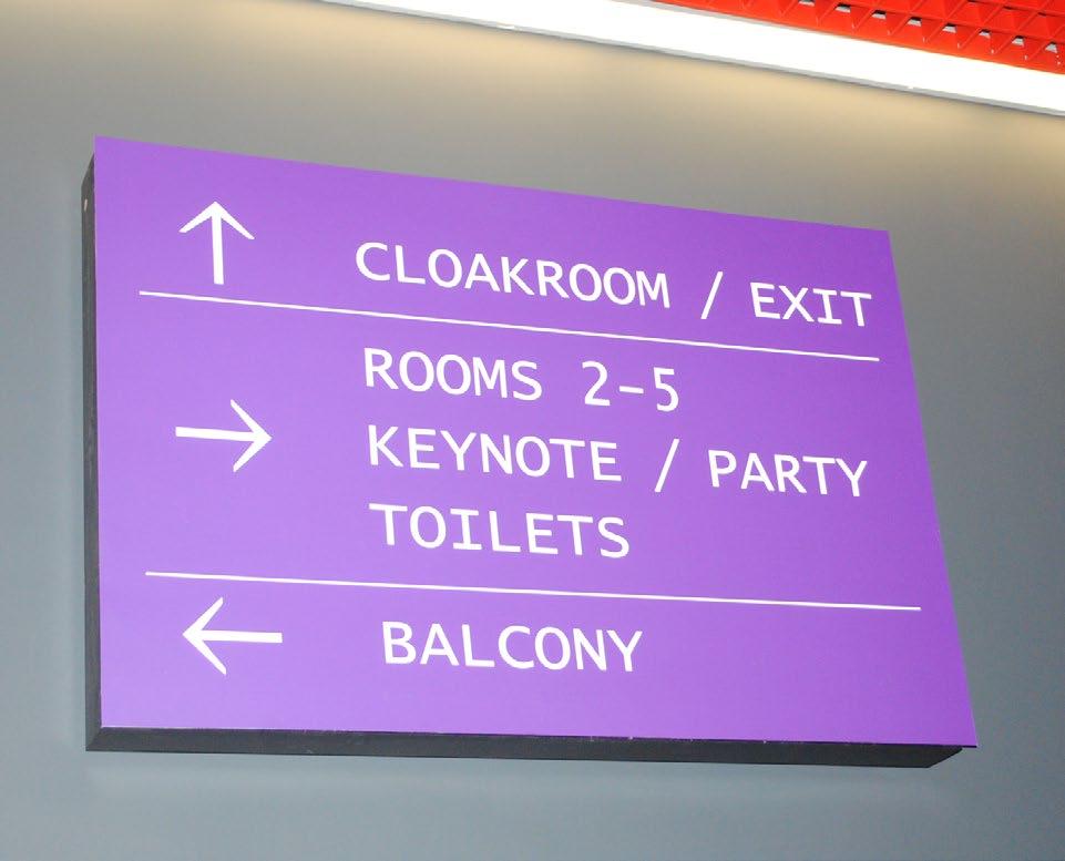 ICC Capital Suite Capital Suite Directional Sign Covers Personalise the Directional Signs with Foamex Panels in the Capital Suite.