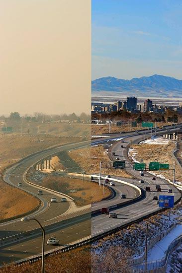Smog in the Wasatch Front/Salt Lake City area, during