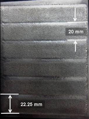.. 20 mm Clad Thickness... 1.25mm (single pass) Cladding Speed... 0.6 m/min Deposition Rate... ~ 12 lb/hr Nozzle Capture Efficiency... est.