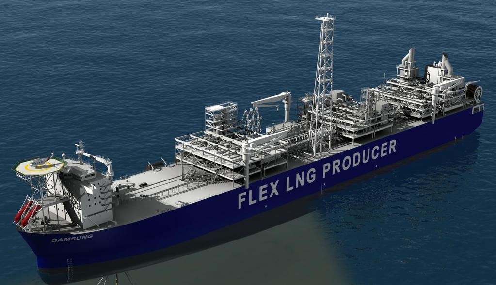 FLEX LNG Producer Key facts Classification DNV 1A1, Floating Offshore LNG Liquefaction Terminal Overall (riser to offloading) Fuel Shrinkage: Approx.
