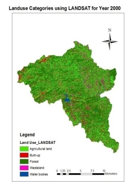 Land use categories for the year 2 are presented in Fig. 3, whereas Fig. 3 shows the land use categories in the year 212 in the Limkheda watershed.