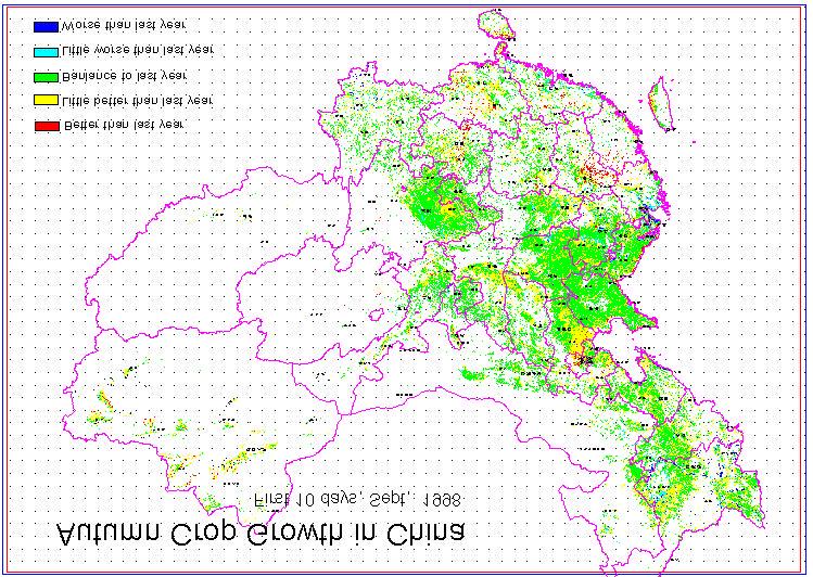 Figure 1. Crop Growth Monitor with AVHRR SPOT VGT data are well-processed data with high geometrical and radiometric accuracy. Only processing is to convert the data to local projection system.