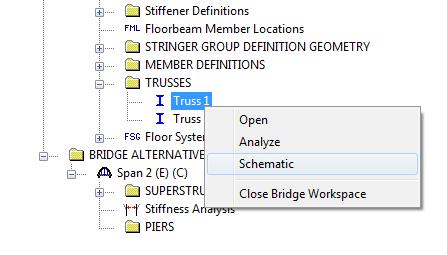 Next right-click Truss in the tree and select Schematic. The truss schematic is shown below.