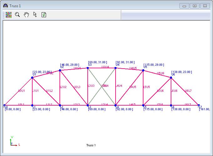 Right-click Truss in the tree and select Schematic. The truss schematic is shown below.
