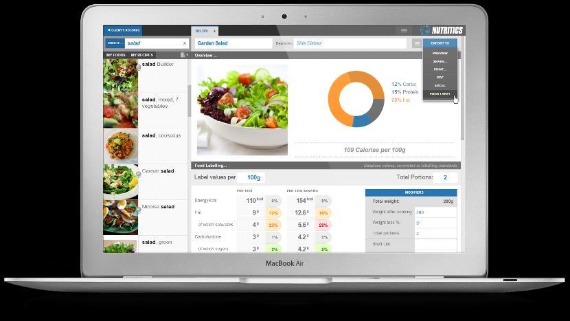 OVERVIEW COMPREHENSIVE RECIPE INFORMATION PREPARATION, TRACEABILITY, NUTRITION, ALLERGEN & COSTINGS INFO AT YOUR FINGERTIPS Our client has requested we now provide nutritional information on our