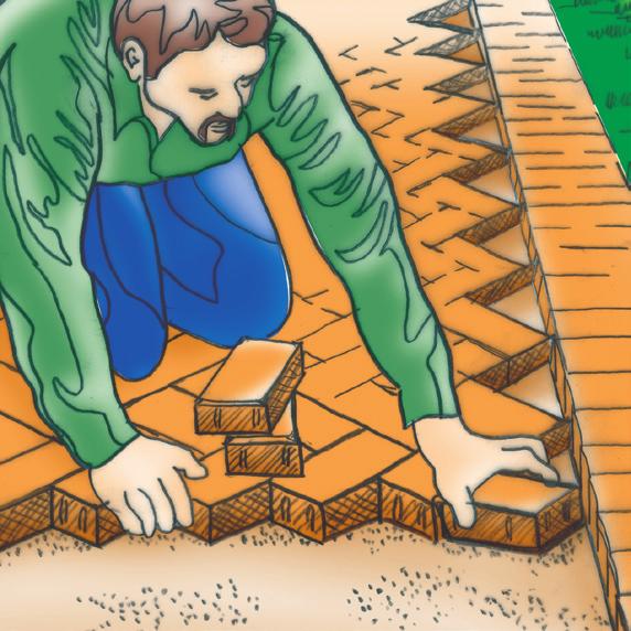 If possible, install edging only on one or two sides of the paving area. fter pavers have been placed, install remainder of edging so as to avoid unnecessary cutting.