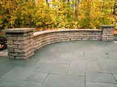 This wall system includes straight blocks, taper blocks and three different sized coping units.