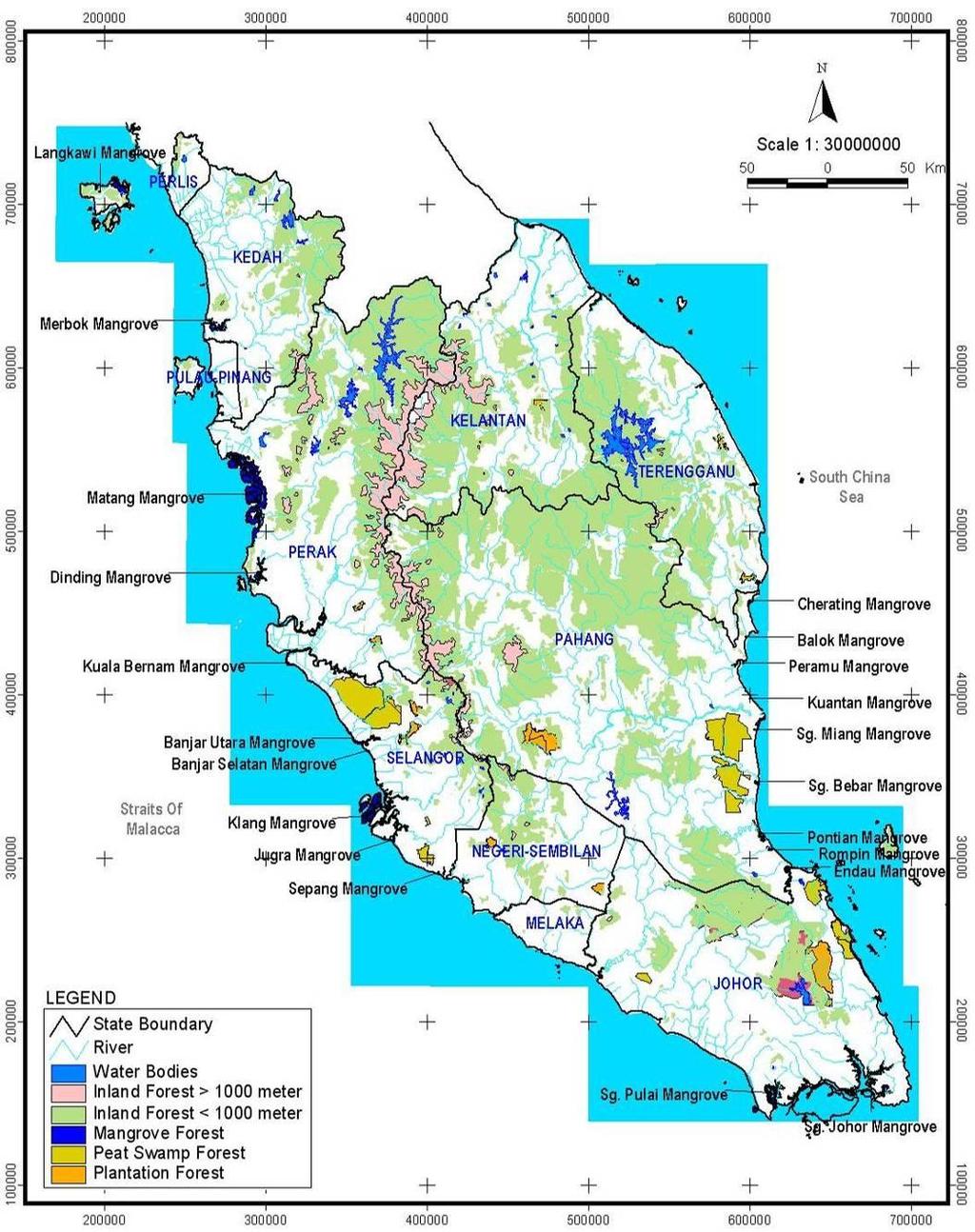 Distribution of PSF in Malaysia: (i) Pahang (200,000 ha), (ii)